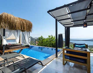 Kaş Bezirgan'da Enfes Manzaralı, Özel Havuzlu, Jakuzili, Modern Villa - 4