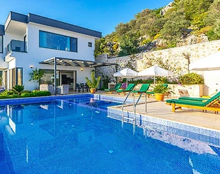 Kaş Bezirgan'da Eşsiz Deniz Manzaralı, Özel Havuzlu, Jakuzili Villa - 1