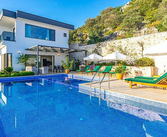 Kaş Bezirgan'da Eşsiz Deniz Manzaralı, Özel Havuzlu, Jakuzili Villa - 1