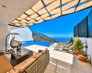 Kaş Bezirgan'da Eşsiz Deniz Manzaralı, Özel Havuzlu, Lüks Villa - 3