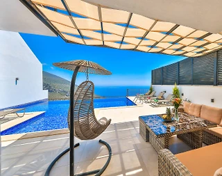 Kaş Bezirgan'da Eşsiz Deniz Manzaralı, Özel Havuzlu, Lüks Villa - 4