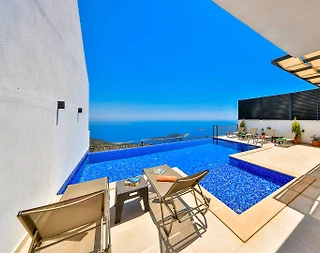 Kaş Bezirgan'da Eşsiz Deniz Manzaralı, Özel Havuzlu, Lüks Villa - 5