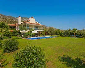 Kaş Bezirgan'da Harika Bahçeli ve Deniz Manzaralı, 11 Kişilik, Lüks Villa - 3