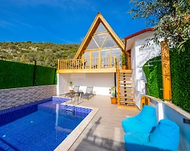Kaş Bezirgan'da Sakin Konumda, Özel Havuzlu, 1+1 Bungalov - 2