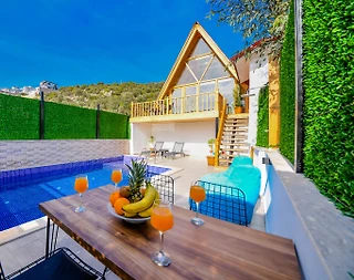 Kaş Bezirgan'da Sakin Konumda, Özel Havuzlu, 1+1 Bungalov - 3