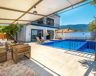 Kaş İkizce'de Muhteşem Dağ Manzaralı, Özel Havuzlu, Jakuzili Villa - 5