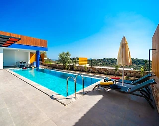 Kaş Bezirgan'da Muhteşem Deniz Manzaralı, Özel Havuzlu, Balayı Villası - 4