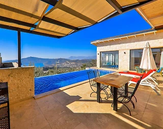 Kaş Bezirgan'da Muhteşem Deniz Manzaralı, Özel Havuzlu, Balayı Villası - 3