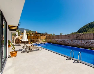 Kaş Bezirgan'da Muhteşem Manzaralı, Özel Havuzlu, Balayı Villası - 4