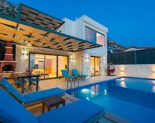  Kaş Bezirgan'da Mükemmel Deniz Manzaralı, Özel Havuzlu, 2+1 Villa - 1