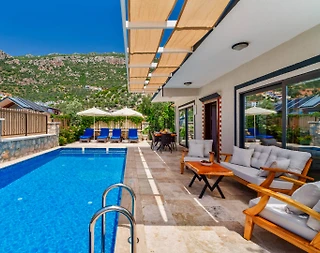 Kaş Bezirgan'da Sakin Konumda, Özel Havuzlu, Kiralık Villa - 4