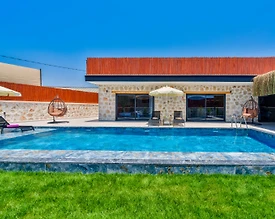 Kaş Çavdır'da Şehirden Uzakta, Özel Havuzlu, Taş Villa - 2