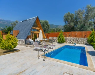 Kaş Çayköy'de Benzersiz Doğada, Özel Havuzlu, Jakuzili Bungalov - 1