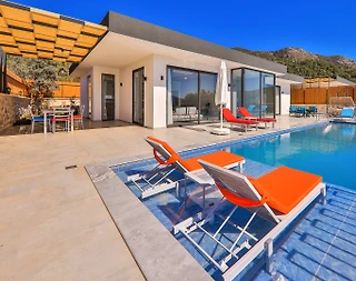 Kaş Çayköy'de Modern Tasarımlı, Özel Havuzlu, Saunalı Villa - 2