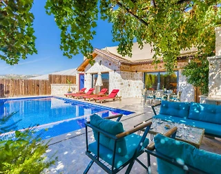 Kaş Çayköy'de Sakin Konumda, Özel Havuzlu, 4 Kişilik Villa - 3