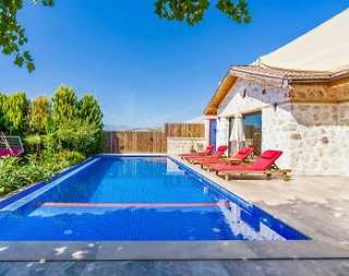 Kaş Çayköy'de Sakin Konumda, Özel Havuzlu, 4 Kişilik Villa - 4