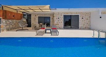 Stone Villa with Private Pool, Away from the City in Kas Çayköy