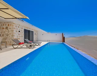 Kaş Çayköy'de Şehirden Uzakta, Özel Havuzlu, Taş Villa - 3