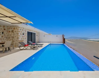 Kaş Çayköy'de Şehirden Uzakta, Özel Havuzlu, Taş Villa - 4