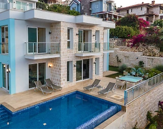 Kaş Çukurbağ'da Deniz Manzaralı, Özel Havuzlu, Lüks Villa - 5