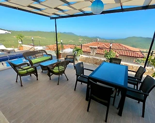 Kaş Çukurbağ'da Muhteşem Dağ Manzaralı, Özel Havuzlu, Kiralık Villa - 4