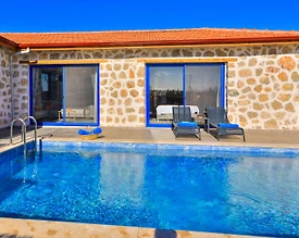 Kaş Gelemiş'de Deniz Manzaralı, Özel Havuzlu, Taş Villa - 2