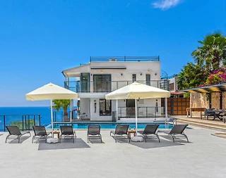 Kaş Gökçeören'de Büyüleyici Deniz Manzaralı, Özel Havuzlu, Lüks Villa - 5