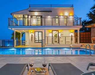 Kaş Gökçeören'de Büyüleyici Deniz Manzaralı, Özel Havuzlu, Lüks Villa - 2