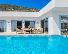 Kaş Gökçeören'de Deniz Manzaralı, Özel Havuzlu, Jakuzili Villa  - 2