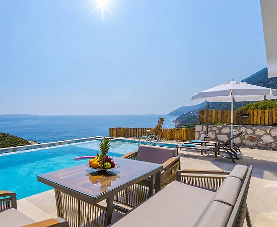 Kaş Gökçeören'de Deniz Manzaralı, Özel Havuzlu, Jakuzili Villa  - 1