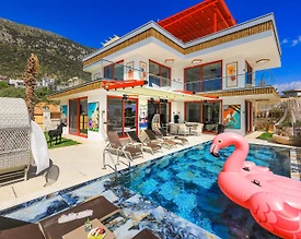 Kaş Gökçeören'de Deniz Manzaralı, Özel Havuzlu, Lüks Tasarımlı Villa - 2