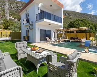 Kaş Gökseki'de Deniz Manzaralı, Özel Havuzlu, Lüks Villa - 4