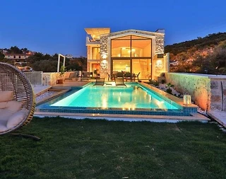 Kaş Gökseki'de Deniz ve Doğa Manzaralı, Özel Havuzlu, Lüks Villa - 5