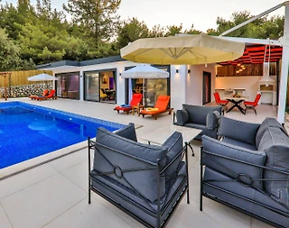 Kaş İslamlar'da Balayı Çiftlerine Uygun, Özel Havuzlu, Kiralık Villa - 5