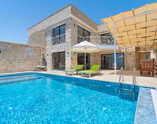 Kaş İslamlar'da Çekirdek Ailelere Uygun, Özel Havuzlu, İkiz Villa - 1