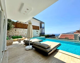 Kaş İslamlar'da Deniz Manzaralı, Özel Havuzlu, Konforlu Villa - 3
