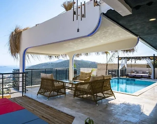 Kaş İslamlar'da Deniz Manzaralı, Sonsuzluk Havuzlu, 4 Kişilik Villa - 3