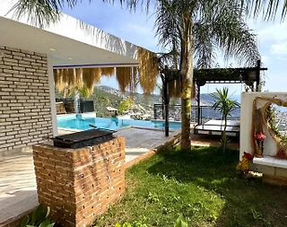 Kaş İslamlar'da Deniz Manzaralı, Sonsuzluk Havuzlu, 4 Kişilik Villa - 5