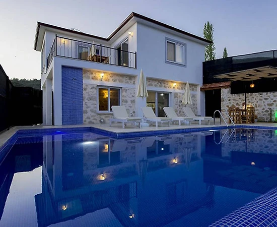 Kaş İslamlar'da Deniz Manzaralı, Özel Havuzlu, 4 Kişilik Villa - 1