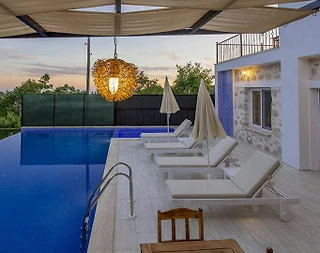 Kaş İslamlar'da Deniz Manzaralı, Özel Havuzlu, 4 Kişilik Villa - 5