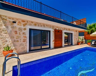 Kaş İslamlar'da Doğa Manzaralı, Açık ve Kapalı Havuzlu, Kiralık Villa - 4