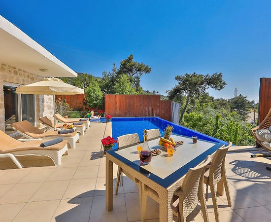 Kaş İslamlar'da Doğa Manzaralı, Özel Havuzlu, Jakuzili Villa - 1