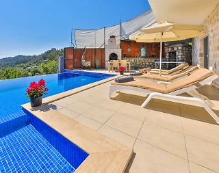 Kaş İslamlar'da Doğa Manzaralı, Özel Havuzlu, Jakuzili Villa - 3