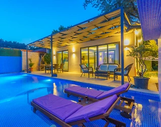 Kaş İslamlar'da Doğa'nın İçerisinde, Özel Havuzlu, Modern Villa - 5