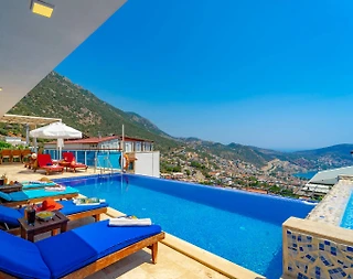 Kaş İslamlar'da Enfes Deniz Manzaralı, Özel Havuzlu, Konforlu Villa - 4