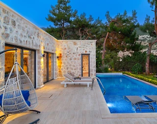 Kaş İslamlar'da Gözlerden Uzak, Özel Havuzlu, Taş Villa - 2