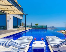 Kaş İslamlar'da Muhteşem Deniz Manzaralı, Özel Havuzlu, Jakuzili Villa - 3