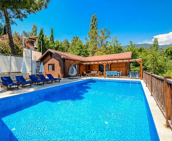 Kaş İslamlarda Muhteşem Doğa Manzaralı, Özel Havuzlu, Ahşap Villa - 1