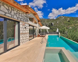 Kaş İslamlar'da Muhteşem Doğada, Özel Havuzlu, Taş Villa - 2