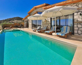 Kaş İslamlar'da Muhteşem Doğada, Özel Havuzlu, Taş Villa - 4